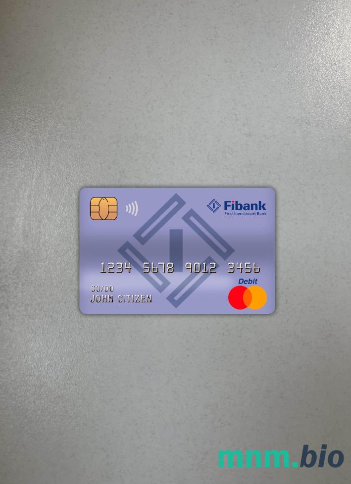 Bulgaria Fibank bank master obciążyć card wygląd fotograficzny skan PSD + zdjęcie